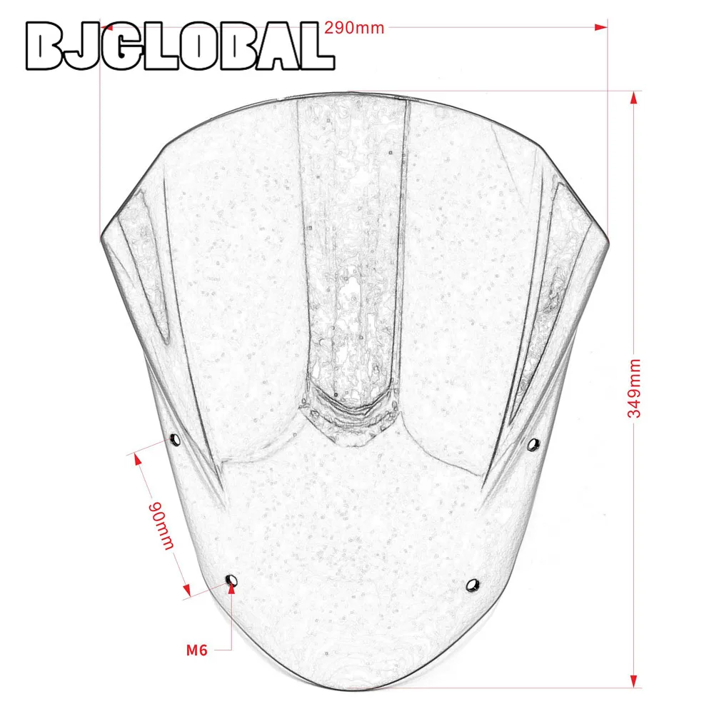 Лобовое стекло для мотоцикла BJGLOBAL ветровой экран с болтами кронштейн Yamaha MT09 FZ09 2013