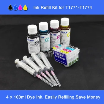 

XIMO 2 Sets of empty refillable cartridges for series T1711 with 8*100ml dye ink for XP102 XP202XP302 XP402