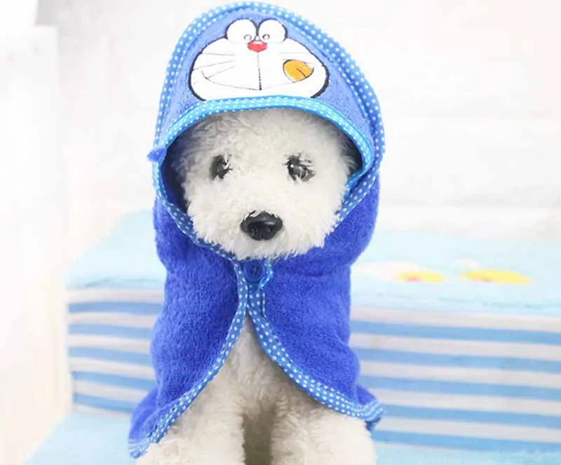 Cartoon Pet Bath Towel Funny Dog Blanket for Dogs Cats Super Absorbent Pet Puppy Yrokie Bathrobe Suit Chihuahua Clothing S M L8
