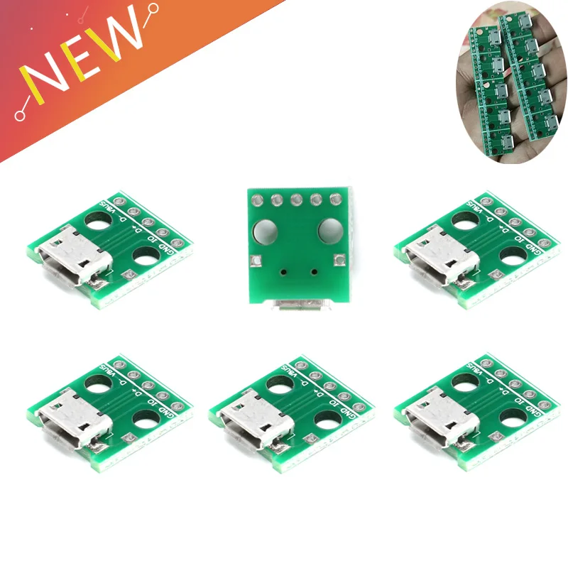 10 шт. микро USB для DIP адаптера 5pin гнездовой разъем конвертер печатной платы типа в
