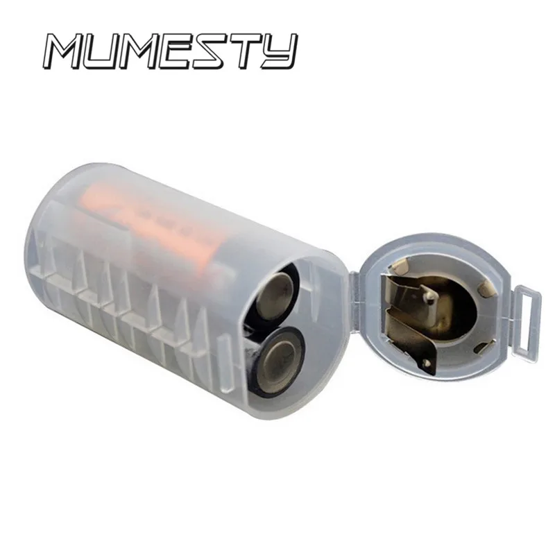 

MUMESTY Excellent Quality 1pcs 2 AA To D Size Battery Holder Conversion Adapter Switcher Converter Case White Wholesale Price