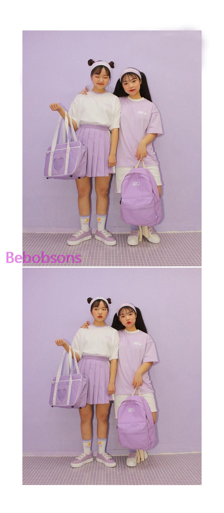 Корейская модная женская футболка с коротким рукавом, женская летняя футболка, топы с круглым вырезом и принтом Луны, фиолетовая белая свободная футболка