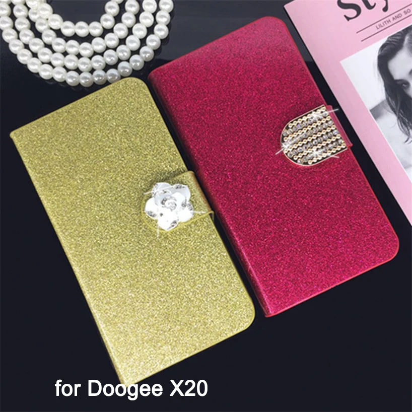 

Flip Phone Case Cover for Doogee X20 Original Rhinestone Cases Bling Fundas Diamond Coque Glitter Capa