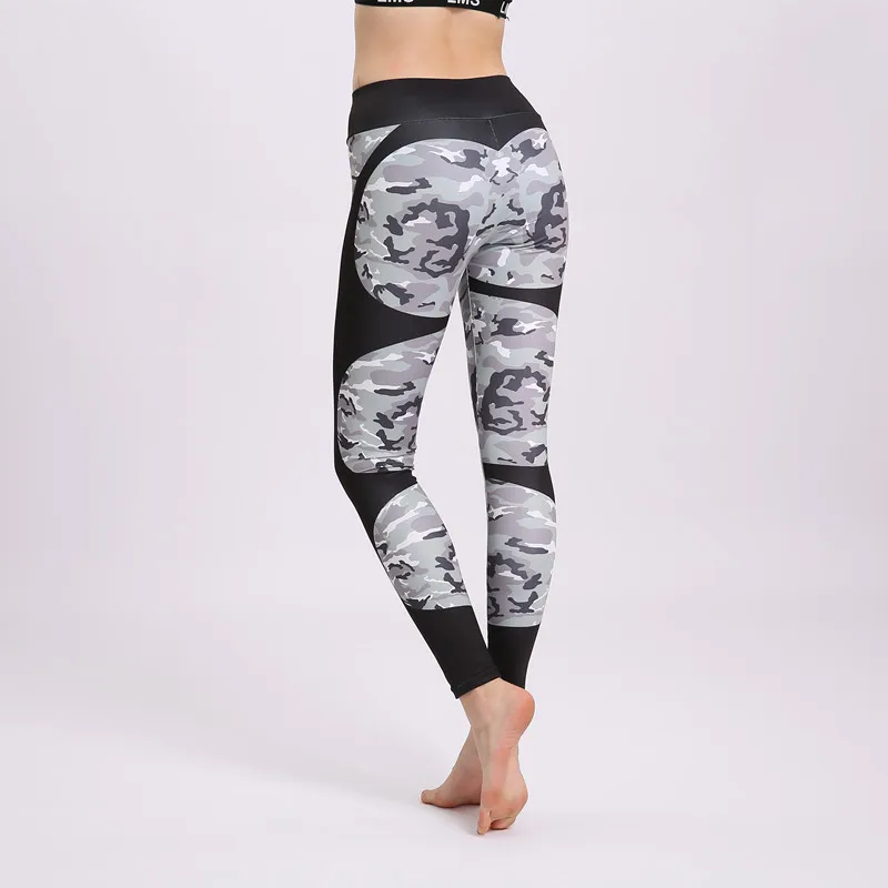 CHRLEISURE Camo Sport Femme спортивные брюки женские леггинсы для тренировок Гимнастические Колготки женские штаны для йоги с высокой талией