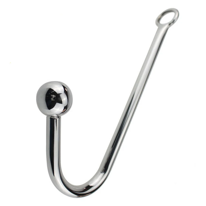 Big Size Stainless Steel Anal Hook With Ball Anal Prosate Massager 