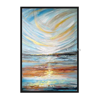

Amazing Coloring Canvas painting pure handpainted oil Painting Picture On Wall Acrylic Ships Sailing Drawing Abstract Gift