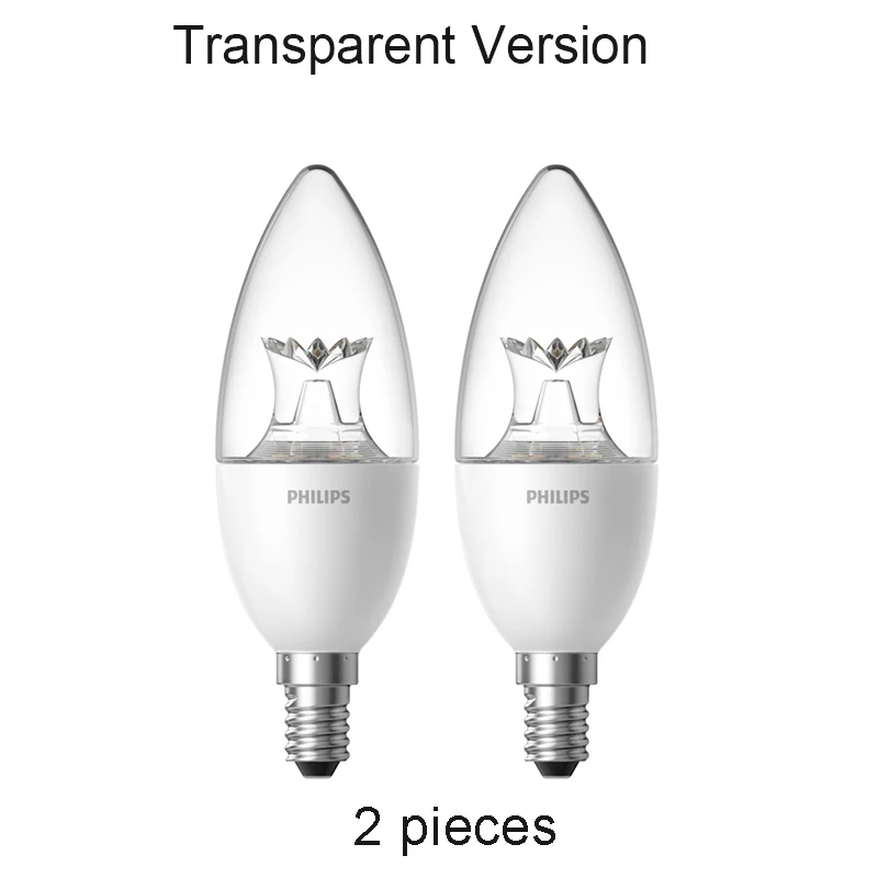 Крепление для спортивной камеры Xiao mi смарт-лампы в форме свечи Форма светодиодный лампы E14 лампа светильник 3,5 W 0.1A 50/60Hz Wi-Fi пульт для Управление от mi Home приложение группы Управление - Цвет: Transparent 2