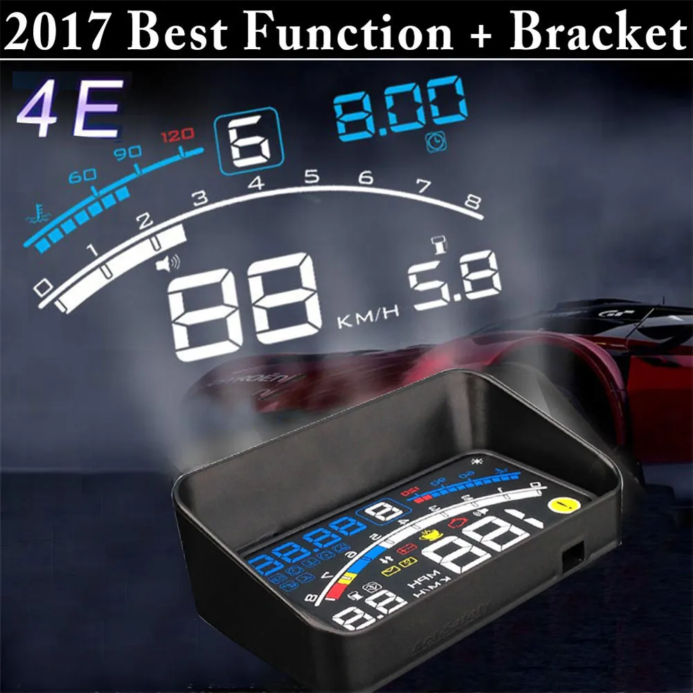 4E 5," автомобиль OBD2 II EUOBD HUD Дисплей превышение скорости Предупреждение Системы проектор лобовое стекло авто электронный Напряжение сигнализации