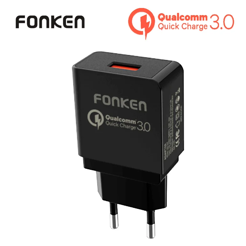 FONKEN USB شاحن سريع تهمة 3.0 الهاتف سريع شاحن QC3.0 QC2.0 FCP USB محول شحن للهاتف المحمول قوة البنك شاحن