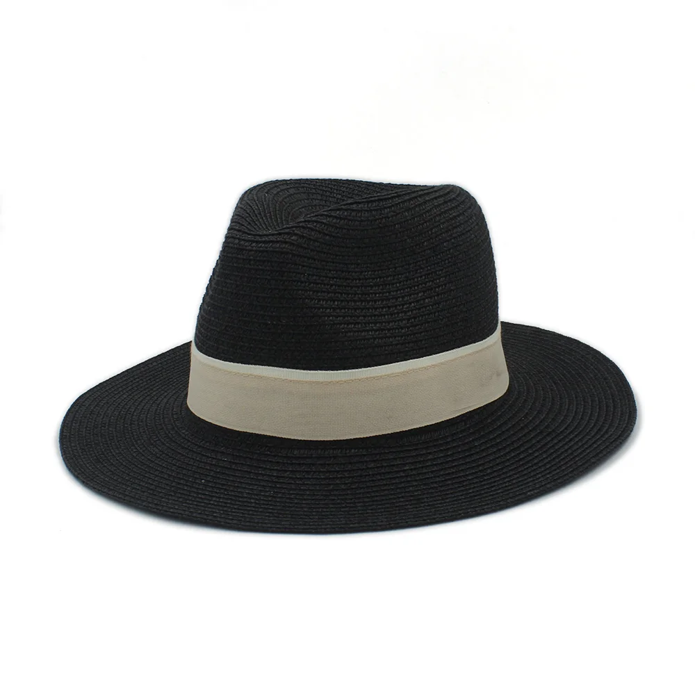 

Fashion Women Men Summer Straw Sun Hat For Elegant Lady Outdoor Wide Brim Beach Sunhat Panama Dad Hat Gangster Cap