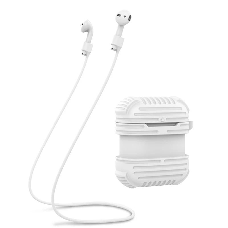 Bluetooth Wireless Earphone Case For Apple AirPods Soft Silicone Charging Earphones Cases With Magnetic anti-lost Rope Cover