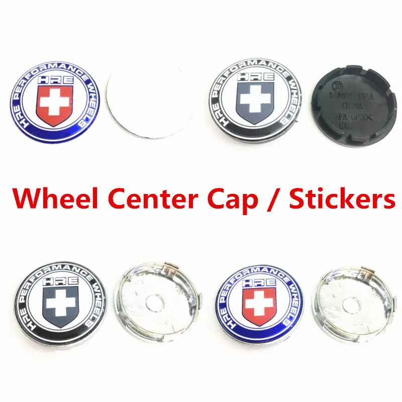 

4pc 56mm 60mm for HRE Performance Wheels Car Styling Wheel Center Cover Hub Cap Badge Emblem Logo Sticker Decal Auto Accessories