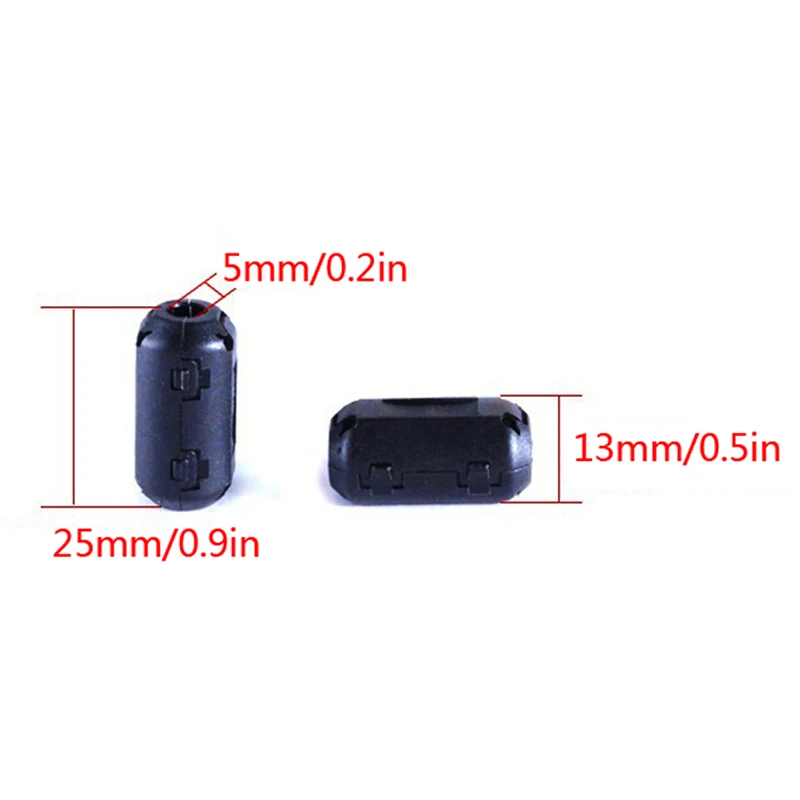 

5pcs EMI RFI 5mm Clip-on Rfi Filter Snap Around Ferrite For Audio Video Cable