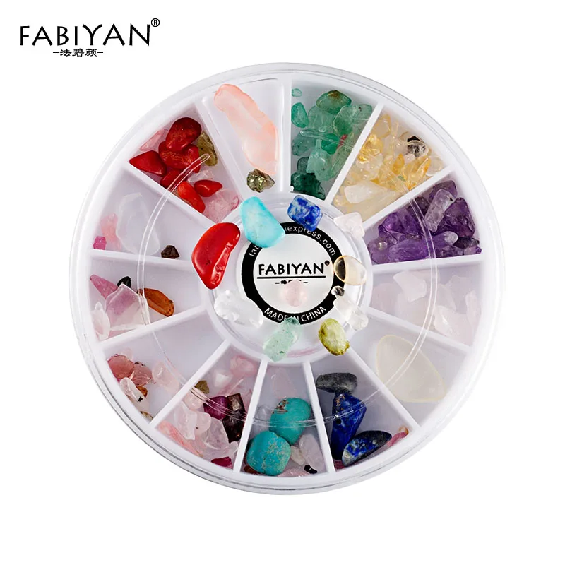 

Nail Art Decoration Wheel DIY 12 Colors Irregular Natural Stone 3D Tips Crystal Gems Beauty Jewelry Accessories Manicure Tools