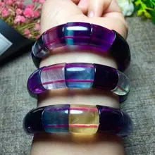 Натуральные высококачественные цветные флюорит Бусины Браслет AAA 15*14 мм(CX#6659