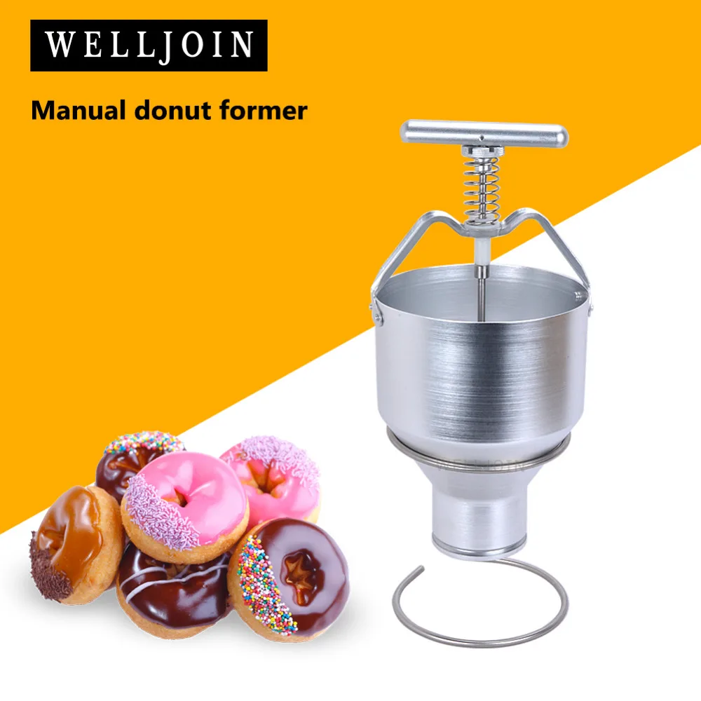 Manual Donut Depositor Medu Vada Dropper Plunger Dough Batter Dispenser Hopper 