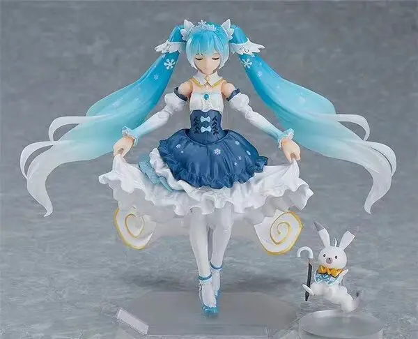 15 см 2 шт./компл. Hatsune Miku 054# кролик Снежная пластиковая фигурка героя Figma ПВХ игрушки коллекция кукла аниме мультфильм модель для рождественского подарка