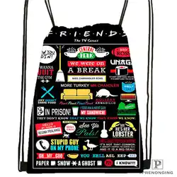Custom friends походная сумка на шнурке милый рюкзак для детей (черная спинка) 31x40 см #2018611-1 (7)
