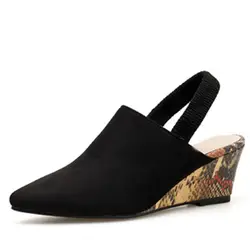 Сандалии весна осень новая обувь Женская эластичная лента повседневная обувь клинья высокие каблуки Женская обувь Сандалии baotou женская