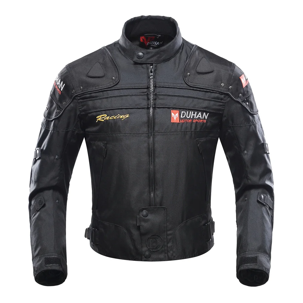 DUHAN мотоциклетная куртка, зимняя бронежилет, защитная мотоциклетная куртка, сохраняющая тепло, гоночная куртка, мотоциклетная ветрозащитная куртка, одежда - Цвет: Черный
