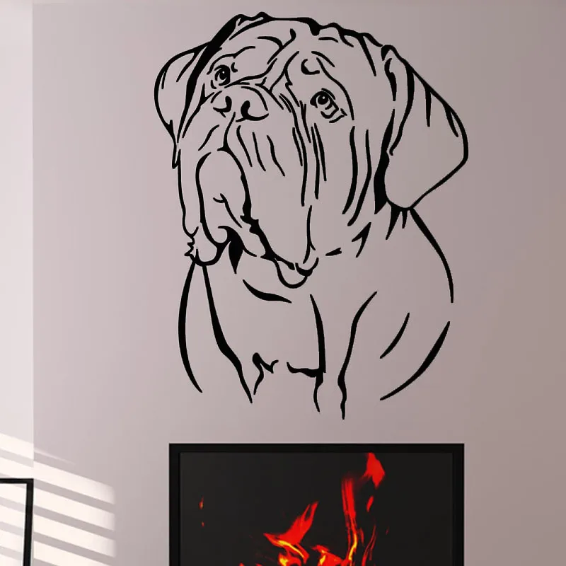 

DCTOP PVC Removable Animal Wall Sticker Home Decor Living Room Self Adhesive Bordeaux Dog Wall Decal Hollow Out