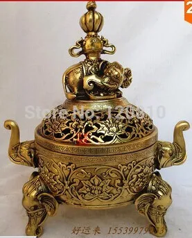 

Free Shipping Bronze statue copper incense burner aromatherapy furnace basons decoration mascot technology home decoration gift