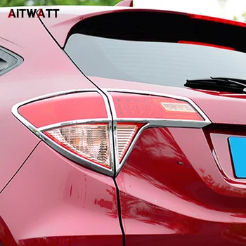 

For Honda Vezel HR-V HRV 2014 2015 2016 ABS Chrome Exterior Rear Tail Light Lamp Taillight Cover Trim Frame 4Pcs Car Accessories