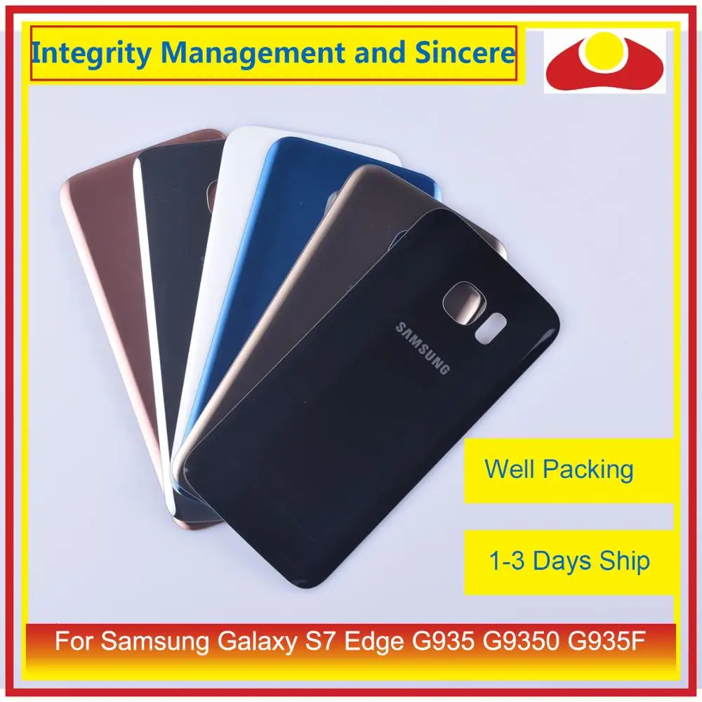 Оригинал для Samsung Galaxy S7 Edge G935 G9350 G935F SM корпус батарейный отсек Задняя стеклянная