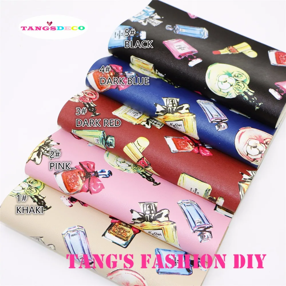 5PCS--20X22CM DIY Hair Bow Material High Quality colorful printed PU Synthetic Leathers | Дом и сад