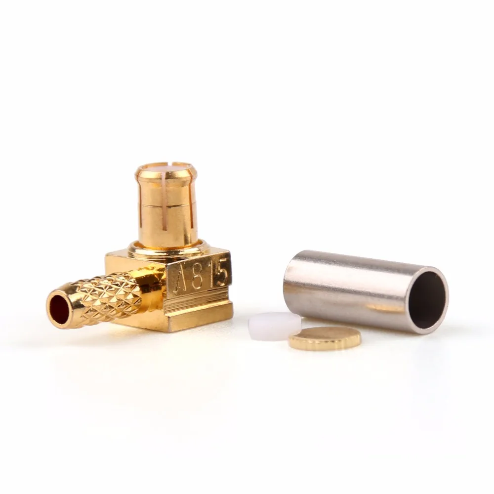 

Areyourshop MCX Male Plug 90 degrees Crimp RG174 RG316 LMR100 Cable Right Angle 10Pcs Connector 50ohm Plug Jack