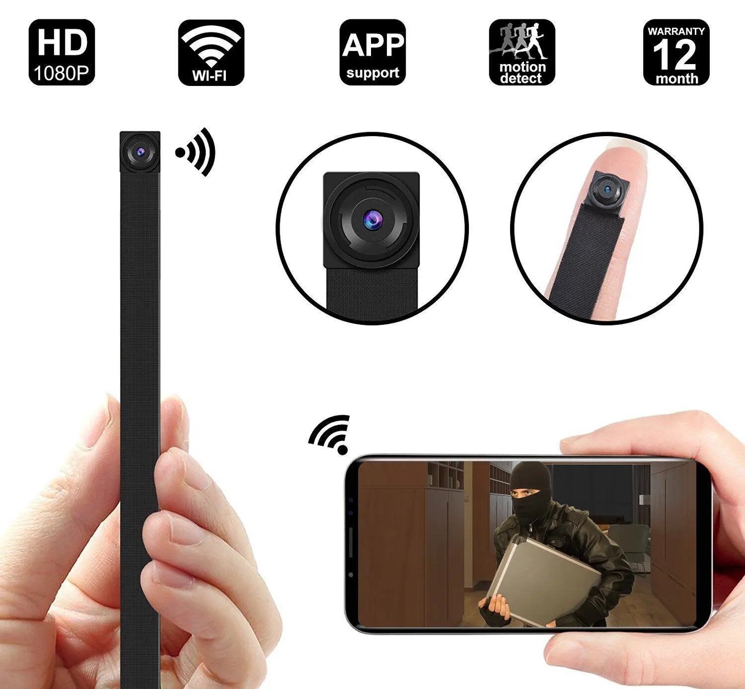 1080P Full HD H.264 Ultra Mini WIFI Flexible Camera Video Audio Recorder Motion Detection Camcorder IP P2P