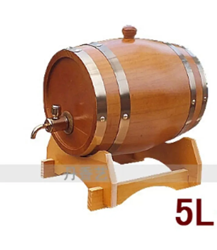 5L Oak Casks Red Wine Barrel Liquor Storing Wine With Bladder Oak