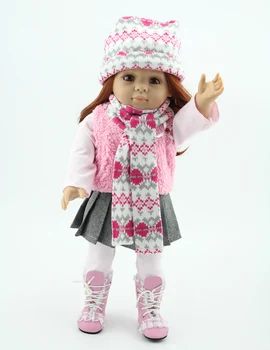 

boneca silicone american 18'' vinyl reborn dolls 45cm lifelike baby dolls for children NPK can stand dolls Children's Day gift