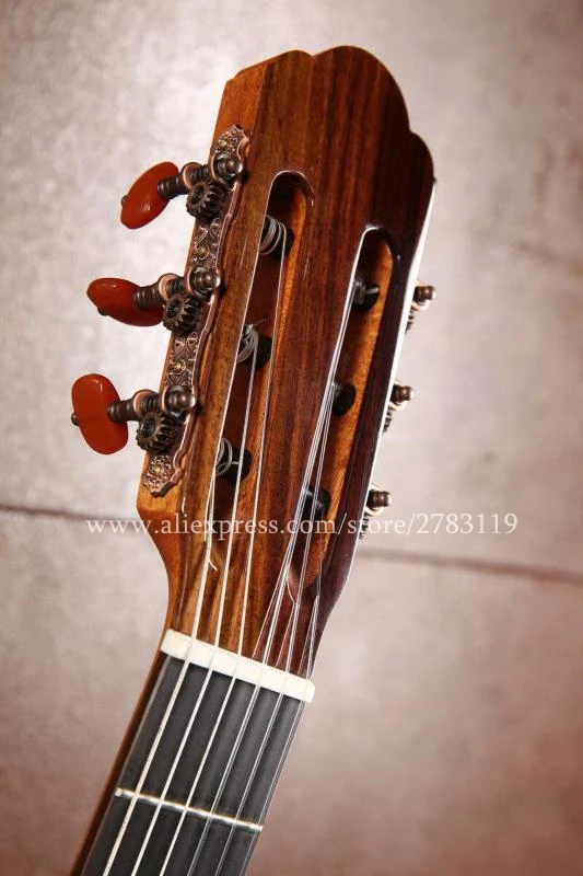 Finlay 39 inch Full Solid Acoustic Classical guitar With Spruce Top/ Solid Rosewood Body +Hard Case,Professional Handmade Gloss