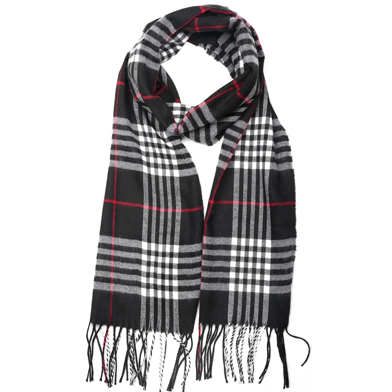 plaid men scarf in winter fashion knitted scarves classical plaid scarf