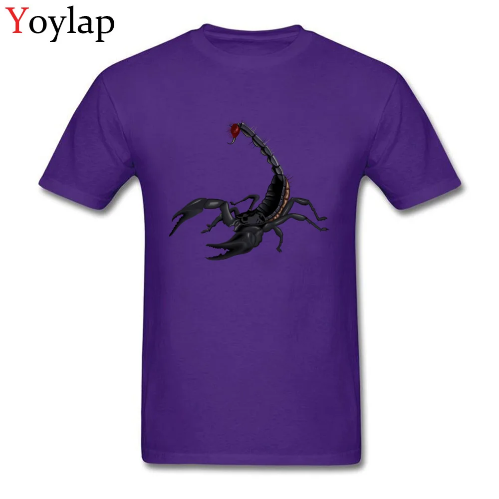 scorpion12131 O-Neck Mens T-shirts Summer/Autumn Custom Tops T Shirt Short Sleeve 2017 New Fashion Cotton Custom Tee Shirts purple