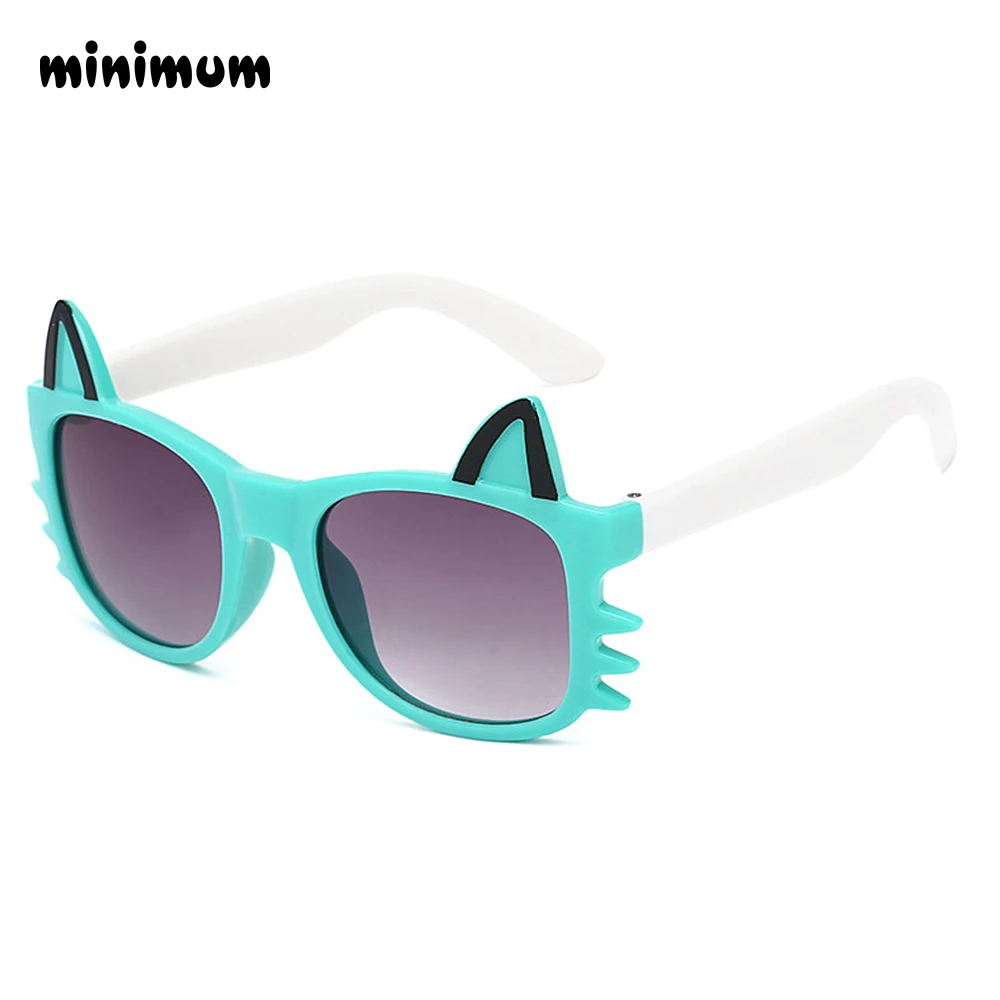 MINIMUM Children Cute Cat Head Type Fashion Sunglasses Sunshade Ultra-light Frame Clear Lens Sunshades Girls Sun glasses1 (9)