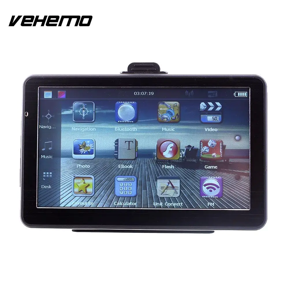 

Vehemo Bluetooth GPS Car Navigation 7 Inches EU Maps Multi Language Bright LCD Screen