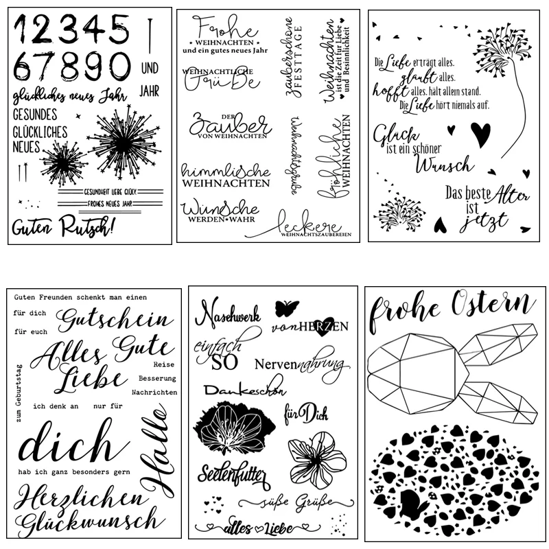 

ZhuoAng German/German language/German art Transparent and Clear Stamp DIY Scrapbooking Album Card Making DIY Decoration Making