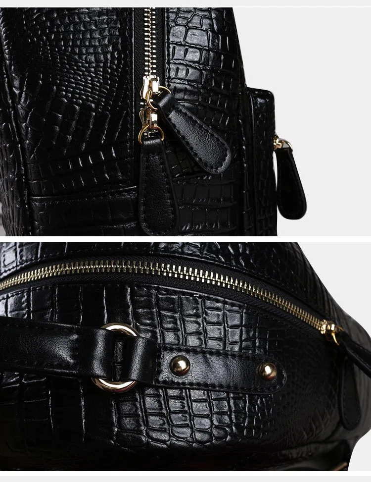 ZENCY, классический модный рюкзак с узором «крокодиловая кожа», женский рюкзак из натуральной кожи, второй слой из воловьей кожи, школьные сумки для книг