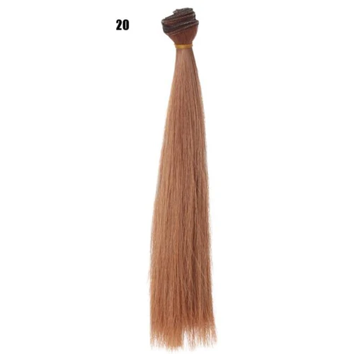 25 см* 100 см кукольные парики/волосы refires bjd волосы черный золотой коричневый зеленый прямой парик густые волосы для 1/3 1/4 BJD diy - Цвет: Color 20