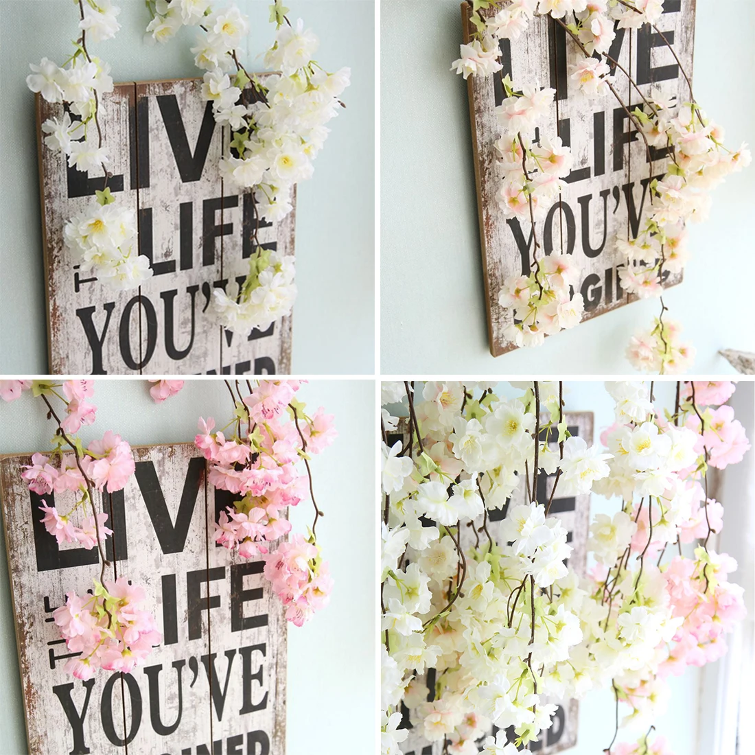 Artificial Flowers 1pc 135cm Cherry Blossoms Rattan Haning Garland Wreath for Home Wedding Arch Decoration Fake Flowers Artificial Flowers 1pc 135cm Cherry Blossoms Rattan Haning Garland Wreath for Home Wedding Arch Decoration Fake Flowers