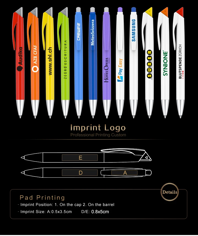 500 шт./лот пластиковые рекламные ручки для письма пользовательского логотипа Подарочная шариковая ручка