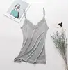 1pc 50% Silk 50% Viscose Knit V neck Lace Camisole Top Vest Shirt Sleepwear Spaghetti Strap SS005 ► Photo 3/6