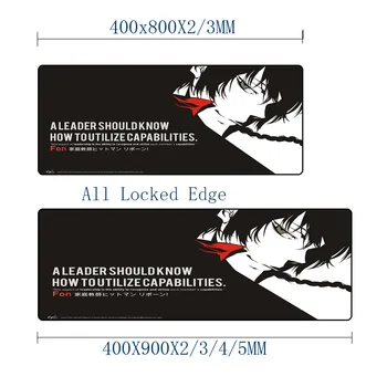 

Mairuige Black Pattern Big Mousepad HITMAN REBORN! Hibari Kyoya Anime Mousepad Soft Rubber Pc Computer Mat Pad To Laptop