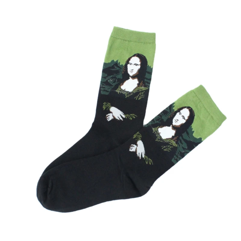 Мода осень-зима ретро носки Для женщин Книги по искусству литературный знаменитая картина маслом Для женщин \ носки смешные носки F2