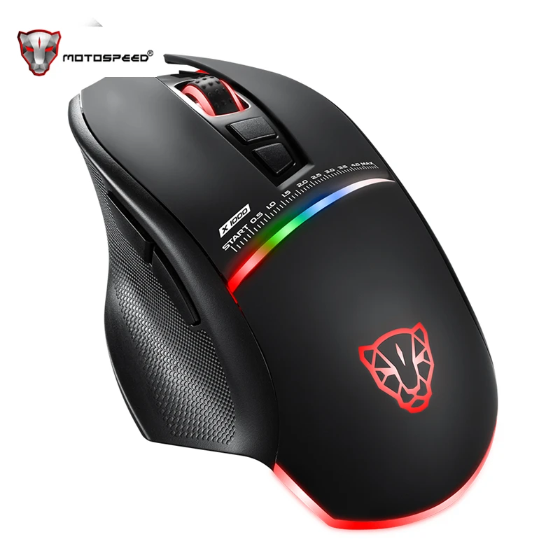 Motospeed V10 Проводная игровая мышь USB со светодиодный подсветкой 7 кнопок 4000 dpi