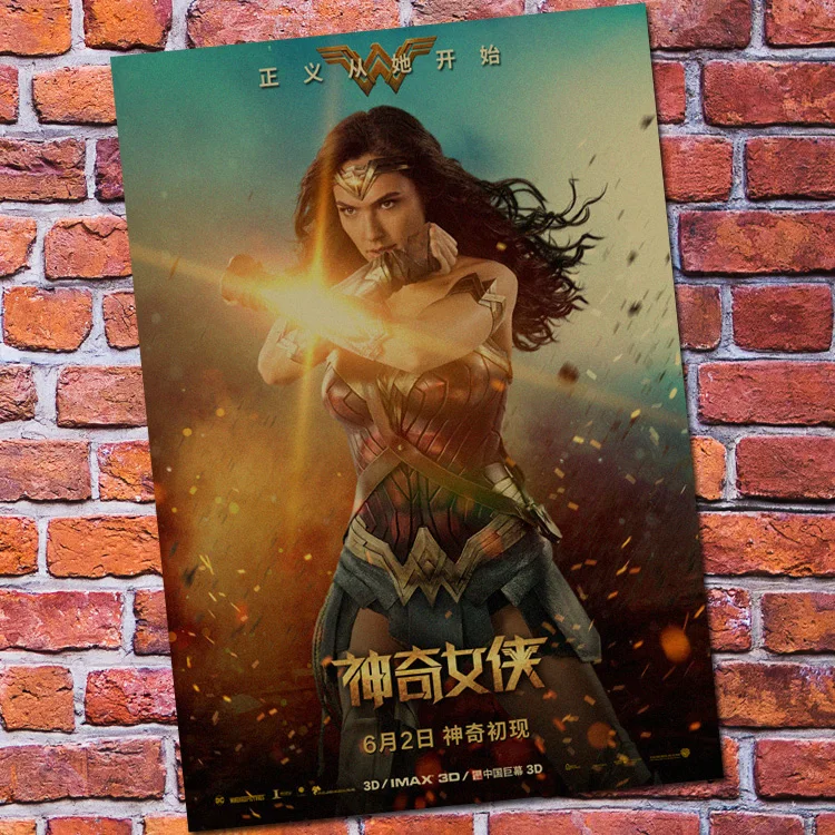 Винтажный бумажный Ретро аниме постер-Wonder Woman DC-poster cudi poster/Винтажный домашний Настенный декор