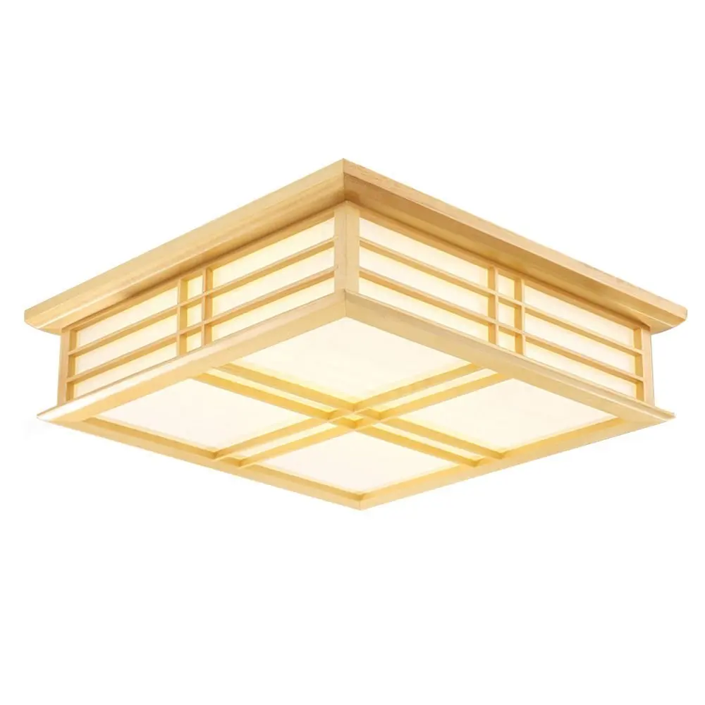 

Japanese LED Wooden Frame Bedroom Ceiling Lamps Study Room Ceiling Light Living Room Restaurant Square Ceiling Lamp Fixtures