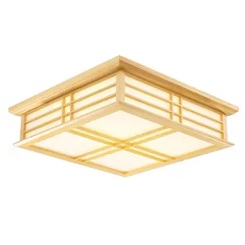 

Japanese LED Wooden Frame Bedroom Ceiling Lamps Study Room Ceiling Light Living Room Restaurant Square Ceiling Lamp Fixtures